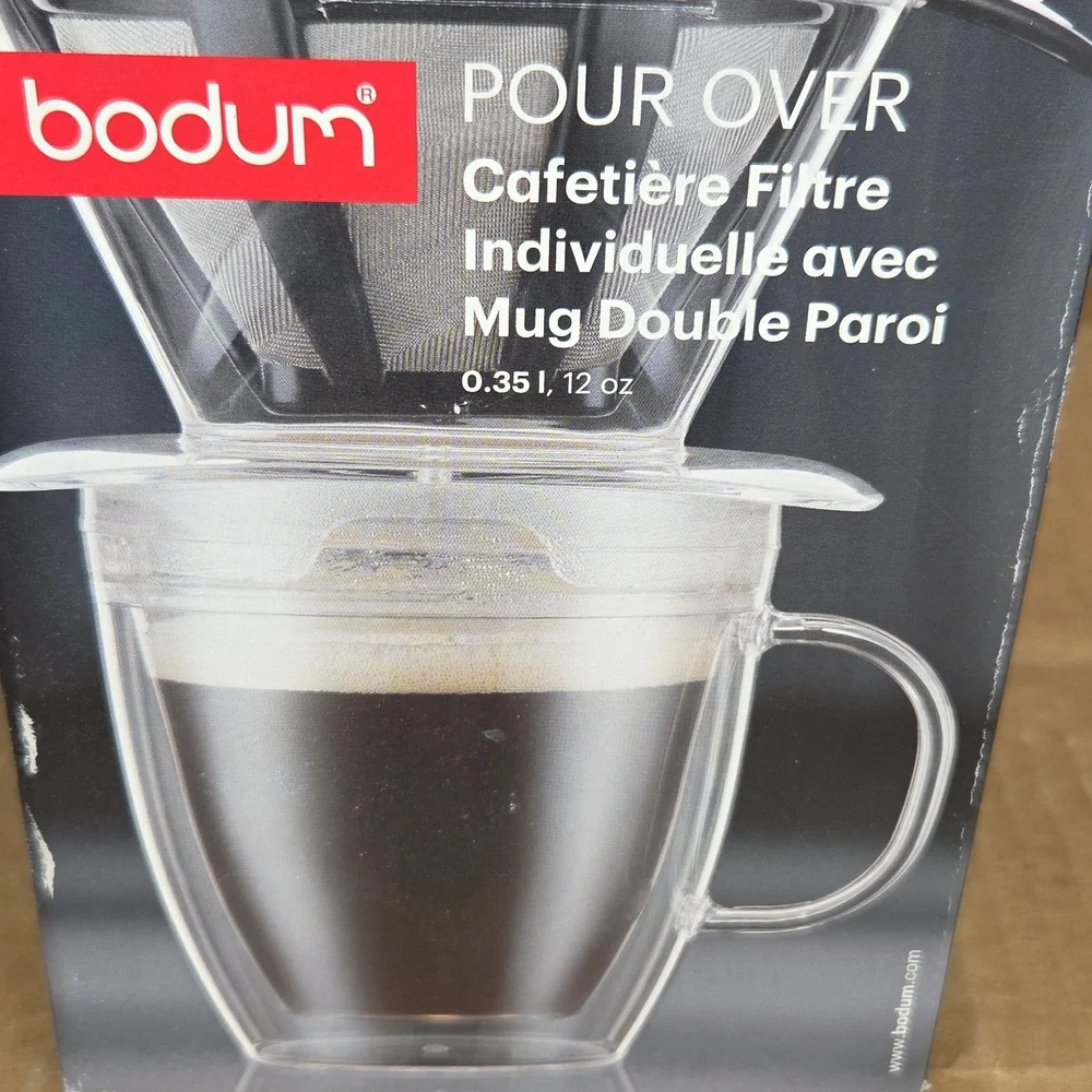 Bodum Pour Over Single Serve Coffee Maker 12 Ounce Set NIB